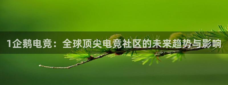 ob电竞网站：1企鹅电竞：全球顶尖电竞社区的未来趋势与影响